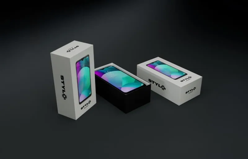 Stylo Universe three-box packaging arrangement